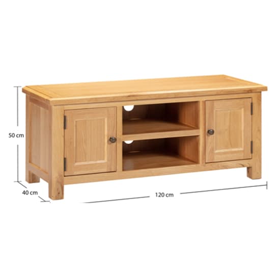 Lecco Wooden TV Stand Large With 2 Doors In Oak_3