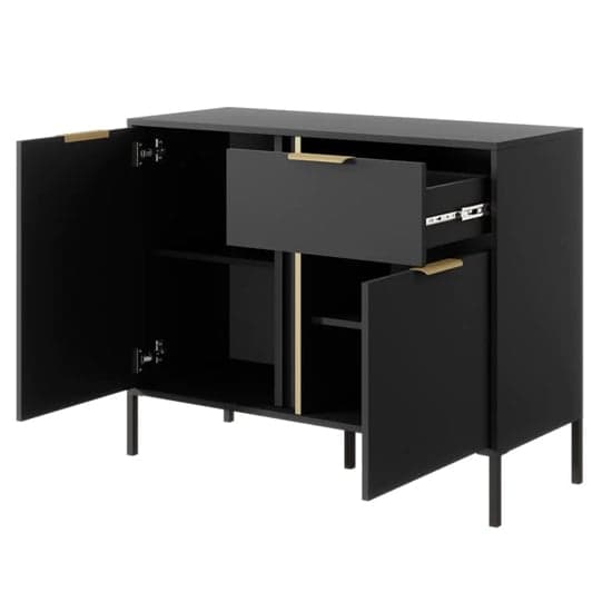 Lech Wooden Sideboard With 2 Doors 1 Drawer In Anthracite_2