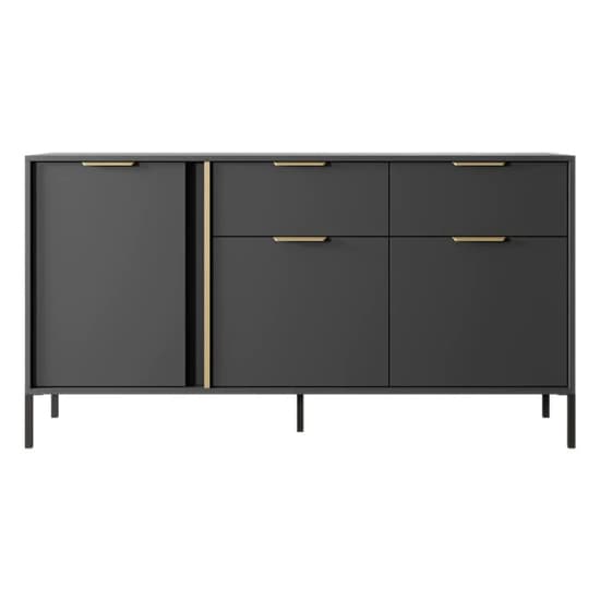 Lech Wooden Sideboard With 3 Doors 2 Drawers In Anthracite_3
