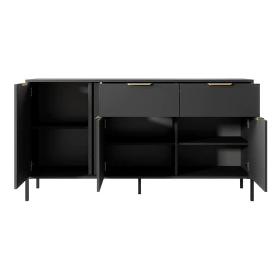 Lech Wooden Sideboard With 3 Doors 2 Drawers In Anthracite_4