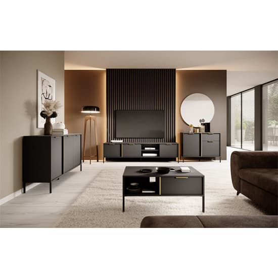 Lech Wooden Sideboard With 3 Doors 2 Drawers In Anthracite_6
