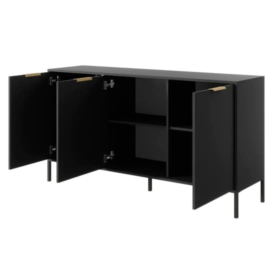 Lech Wooden Sideboard With 3 Doors In Anthracite_2