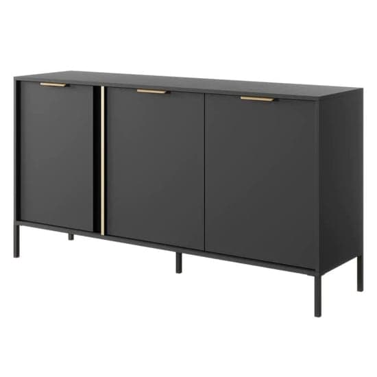 Lech Wooden Sideboard With 3 Doors In Anthracite_1
