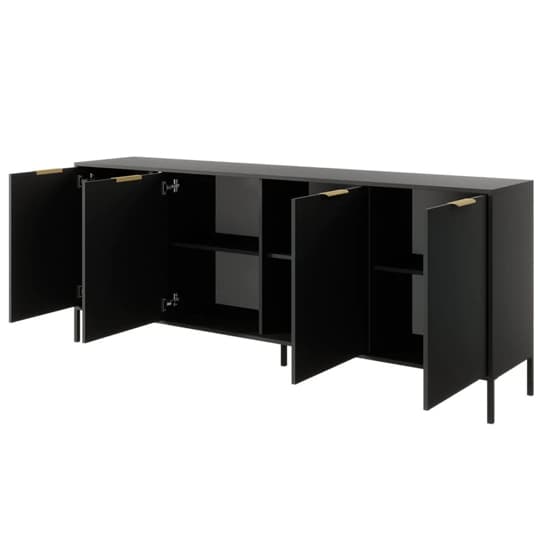 Lech Wooden Sideboard With 4 Doors In Anthracite_2
