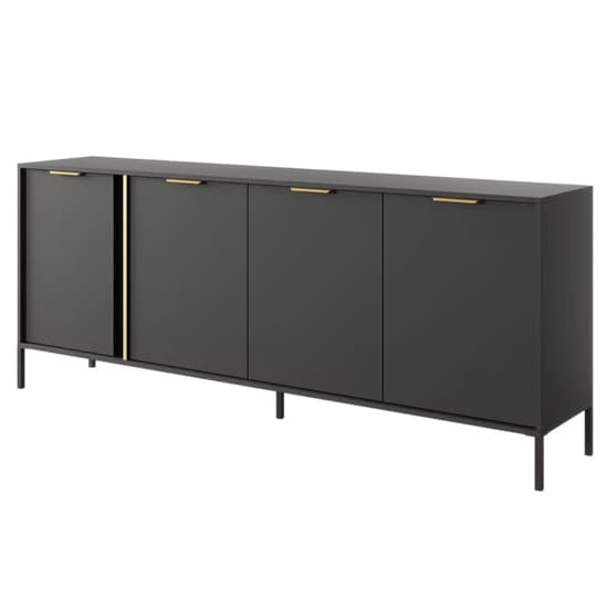 Lech Wooden Sideboard With 4 Doors In Anthracite_1