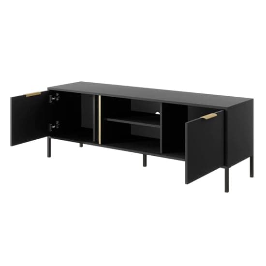 Lech Wooden TV Stand With 2 Doors 1 Shelf In Anthracite_2