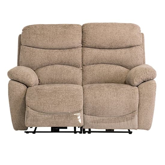 Leda Fabric Electric Recliner 2 Seater Sofa With USB In Sand_1