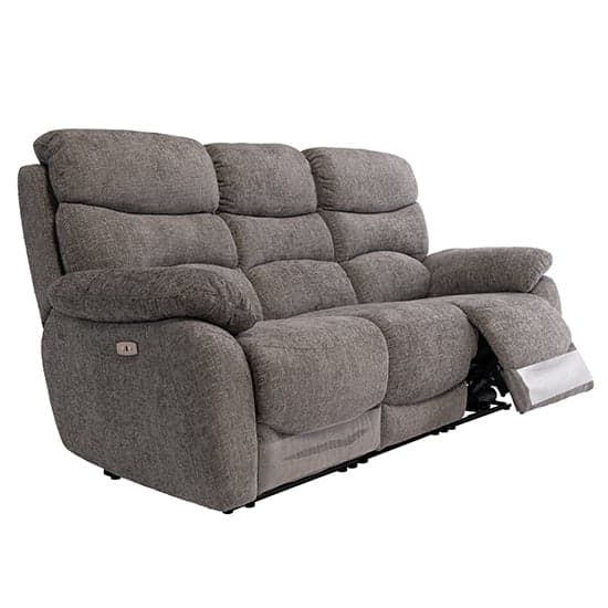 Leda Fabric Electric Recliner 3 Seater Sofa With USB In Ash_2