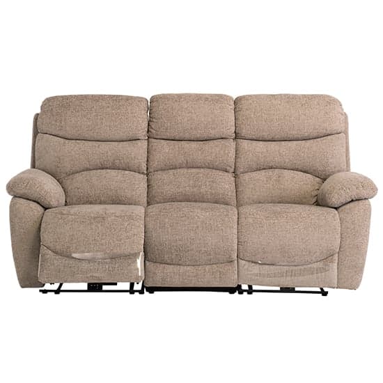 Leda Fabric Electric Recliner 3 Seater Sofa With USB In Sand_3
