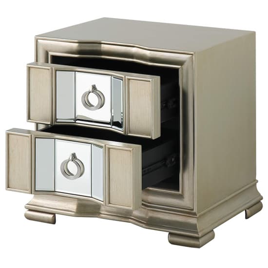 Leeds Mirrored Bedside Cabinet With 2 Drawers In Champagne_3