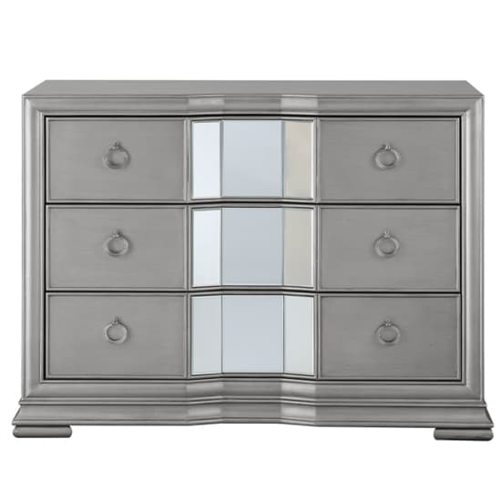 Leeds Mirrored Chest Of 3 Drawers In Grey Furniture in Fashion
