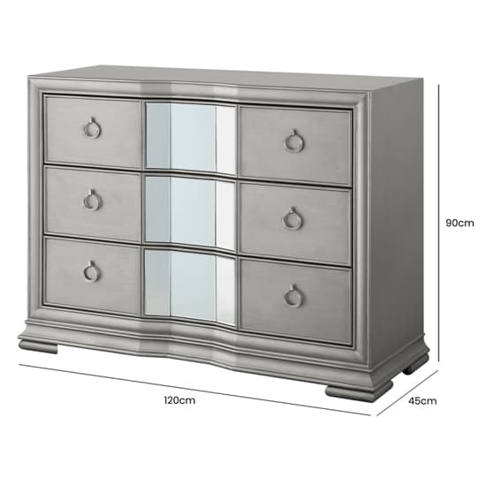 Leeds Mirrored Chest Of 3 Drawers In Grey Furniture in Fashion
