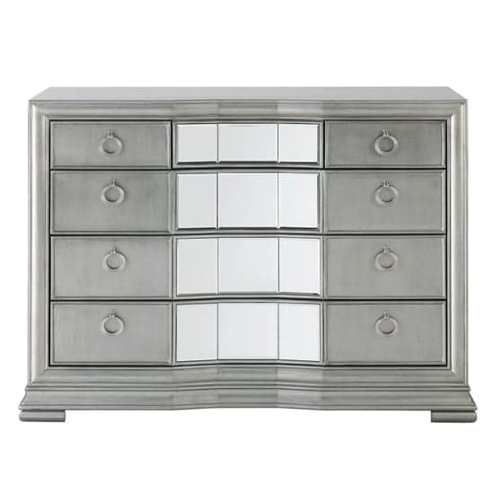 Leeds Mirrored Chest Of 5 Drawers In Grey_2
