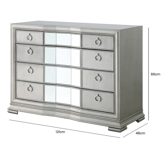 Leeds Mirrored Chest Of 5 Drawers In Grey_6