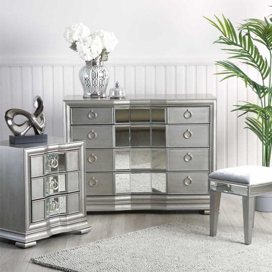 Leeds Mirrored Chest Of 5 Drawers In Grey_7