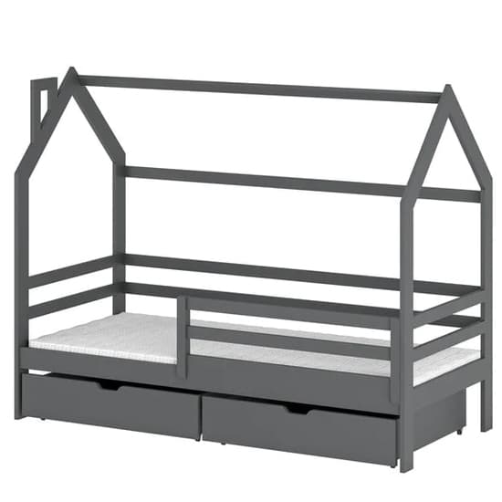 Leeds Storage Wooden Single Bed In Graphite With Bonnell Mattress_2