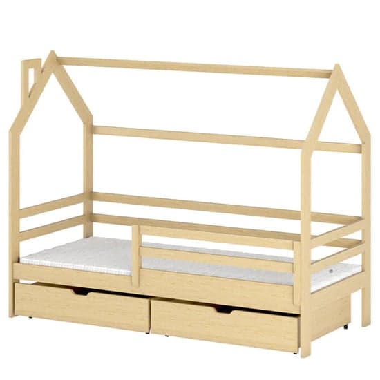 Leeds Storage Wooden Single Bed In Pine With Bonnell Mattress_2