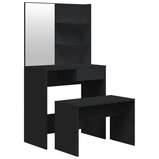 Legian Wooden Dressing Table With Stool In Black_2