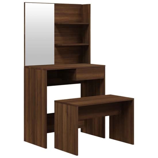 Legian Wooden Dressing Table With Stool In Brown Oak_2