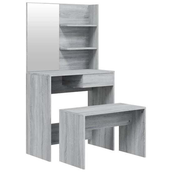 Legian Wooden Dressing Table With Stool In Grey Sonoma Oak_2