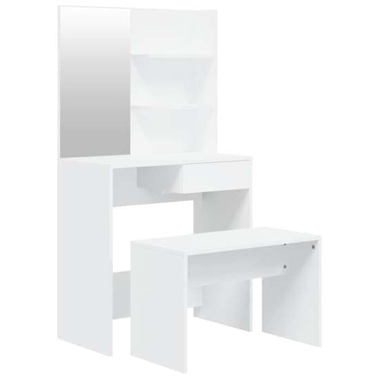 Legian Wooden Dressing Table With Stool In White_2