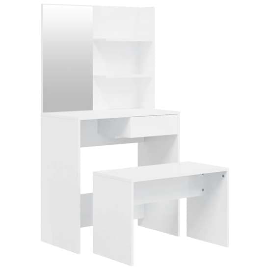 Legian High Gloss Dressing Table With Stool In White_2
