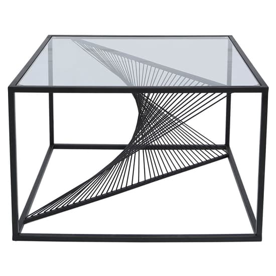 Lehi Clear Glass Top Coffee Table With Black Metal Frame Furniture in