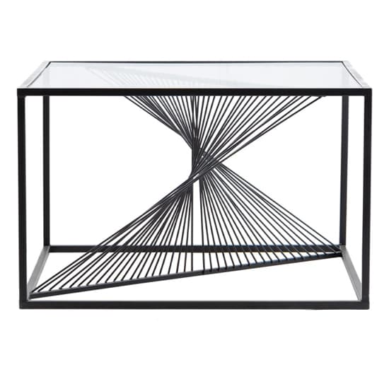 Lehi Clear Glass Top Coffee Table With Black Metal Frame Furniture in