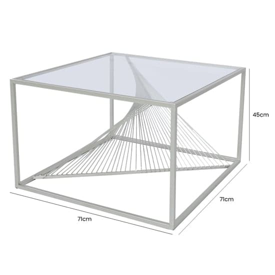 Lehi Clear Glass Top Coffee Table With Silver Metal Frame_4