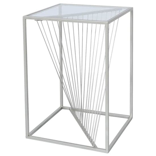 Lehi Clear Glass Top End Table With Silver Metal Frame_2