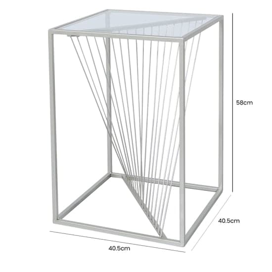 Lehi Clear Glass Top End Table With Silver Metal Frame_4