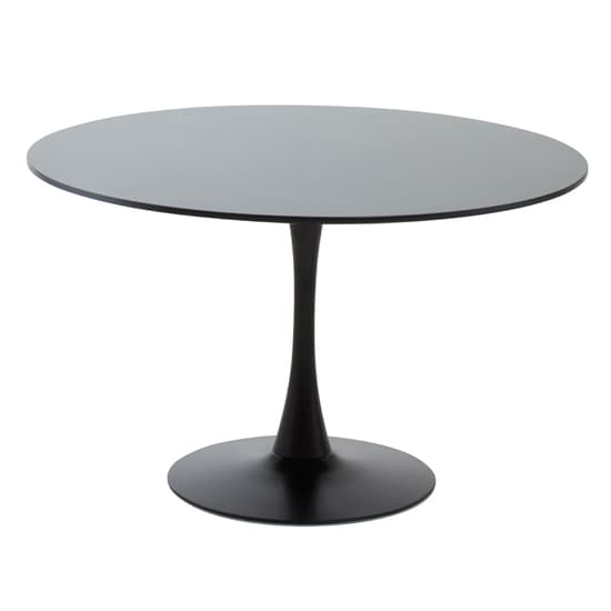 Leila 120cm Wooden Top Dining Table With Metal Base In Black_2