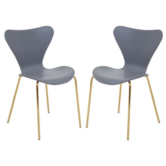 Leila Grey Plastic Dining Chairs With Gold Metal legs In A Pair_1