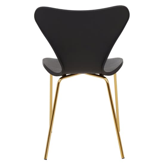 Leila Plastic Dining Chair With Gold Metal legs In Black_4