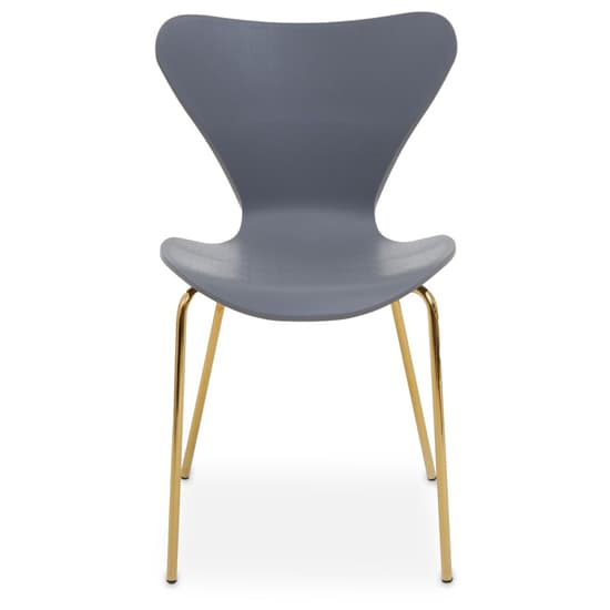 Leila Plastic Dining Chair With Gold Metal legs In Grey_2