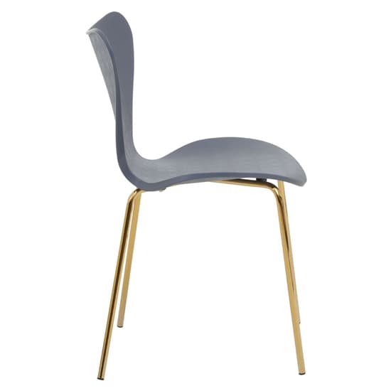 Leila Plastic Dining Chair With Gold Metal legs In Grey_3