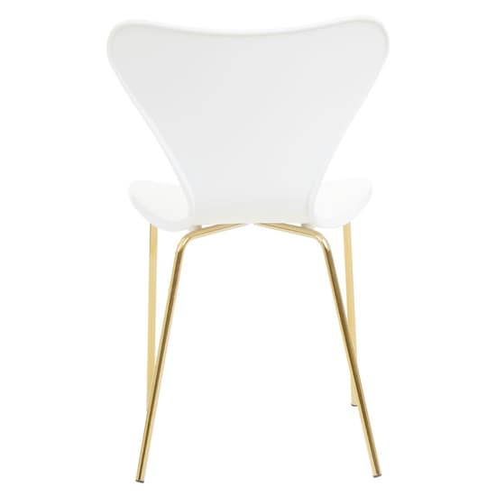 Leila White Plastic Dining Chairs With Gold Metal legs In A Pair_4