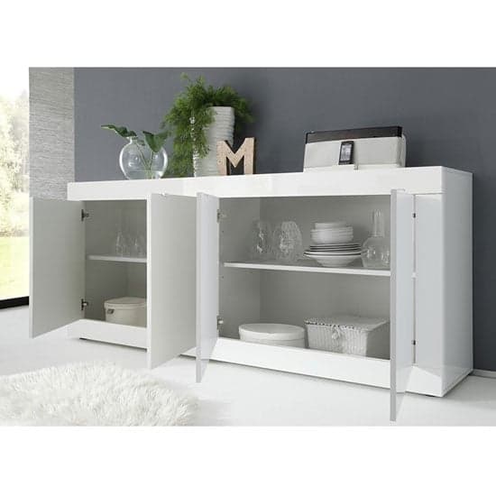 Taylor Wooden 4 Doors Sideboard In White High Gloss_2