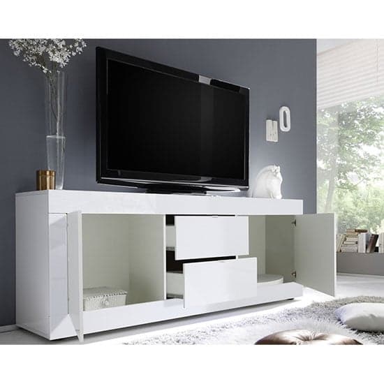 Taylor High Gloss TV Sideboard In White_2