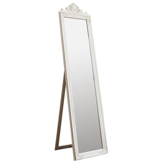 Lembeth Cheval Floor Standing Mirror In White