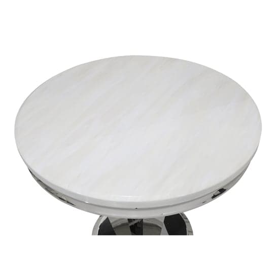 Leming Round Marble Dining Table In Cream With Chrome Base_2