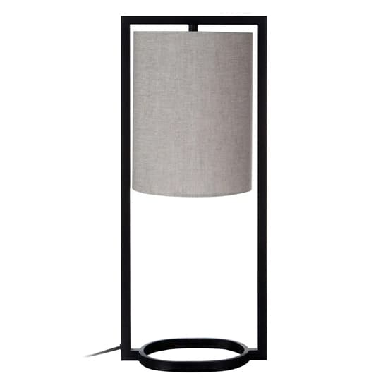 Lena Natural Fabric Shade Table Lamp With Black Metal Frame_1