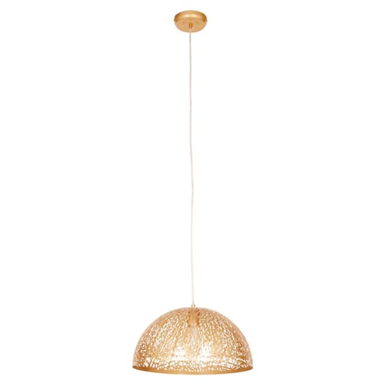 Lennon Dome Shaped Iron Pendant Light In Gold_3
