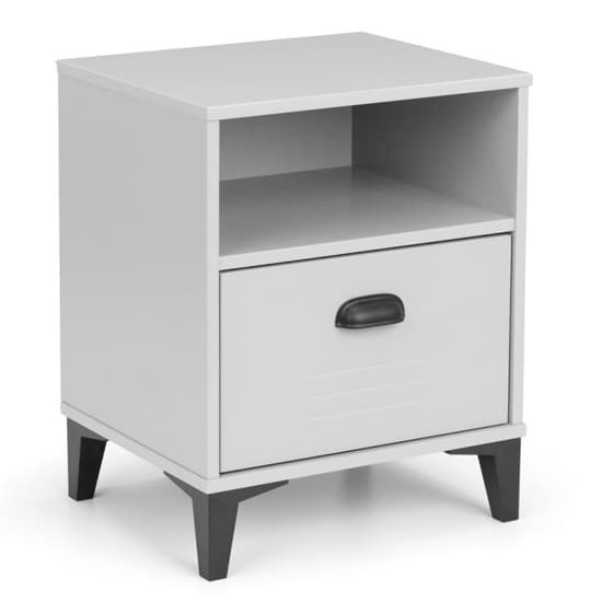 Laasya Wooden Bedside Cabinet In Grey With 1 Drawer_3