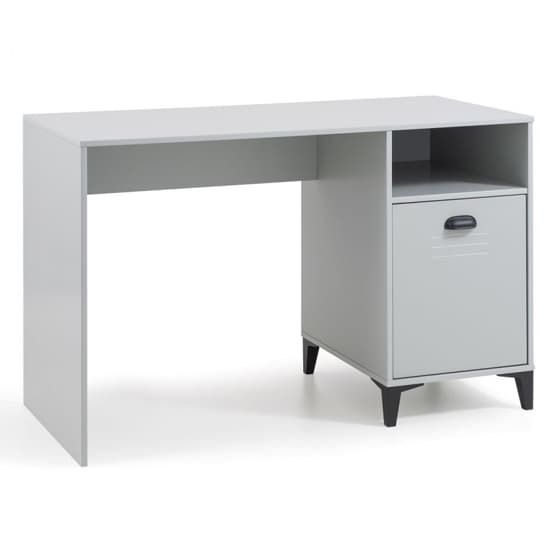 Laasya Wooden Computer Desk In Grey With 1 Door_3