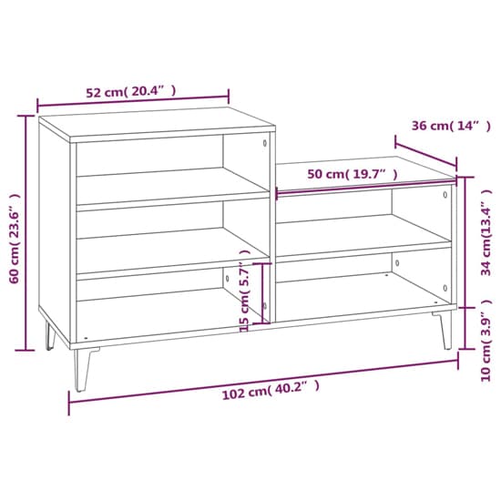 Lenoir High Gloss Shoe Storage Rack With 5 Shelves In White_6