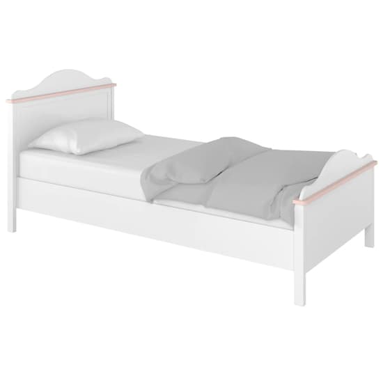 Lenoir Kids Wooden Single Bed With Drawers In Matt White_1