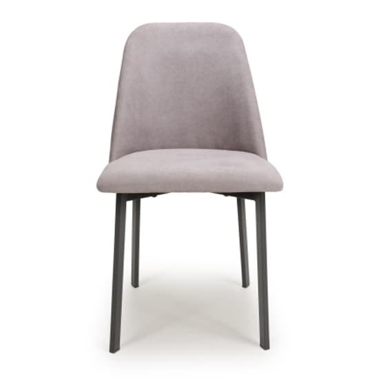 Lenoir Light Grey Linen Effect Fabric Dining Chairs In Pair_3