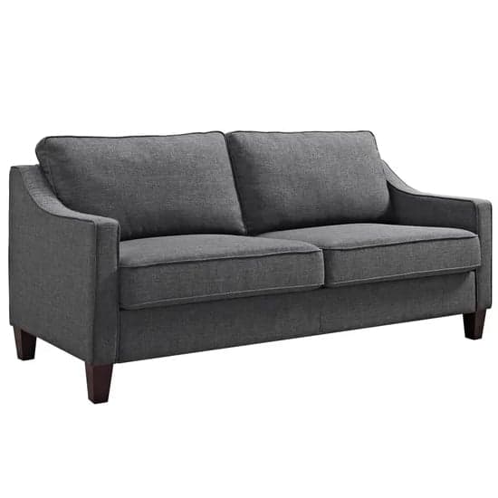 Lenoir Linen Fabric 2 Seater Sofa In Grey With Solid Wood Legs_2