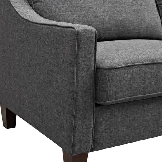Lenoir Linen Fabric 2 Seater Sofa In Grey With Solid Wood Legs_4